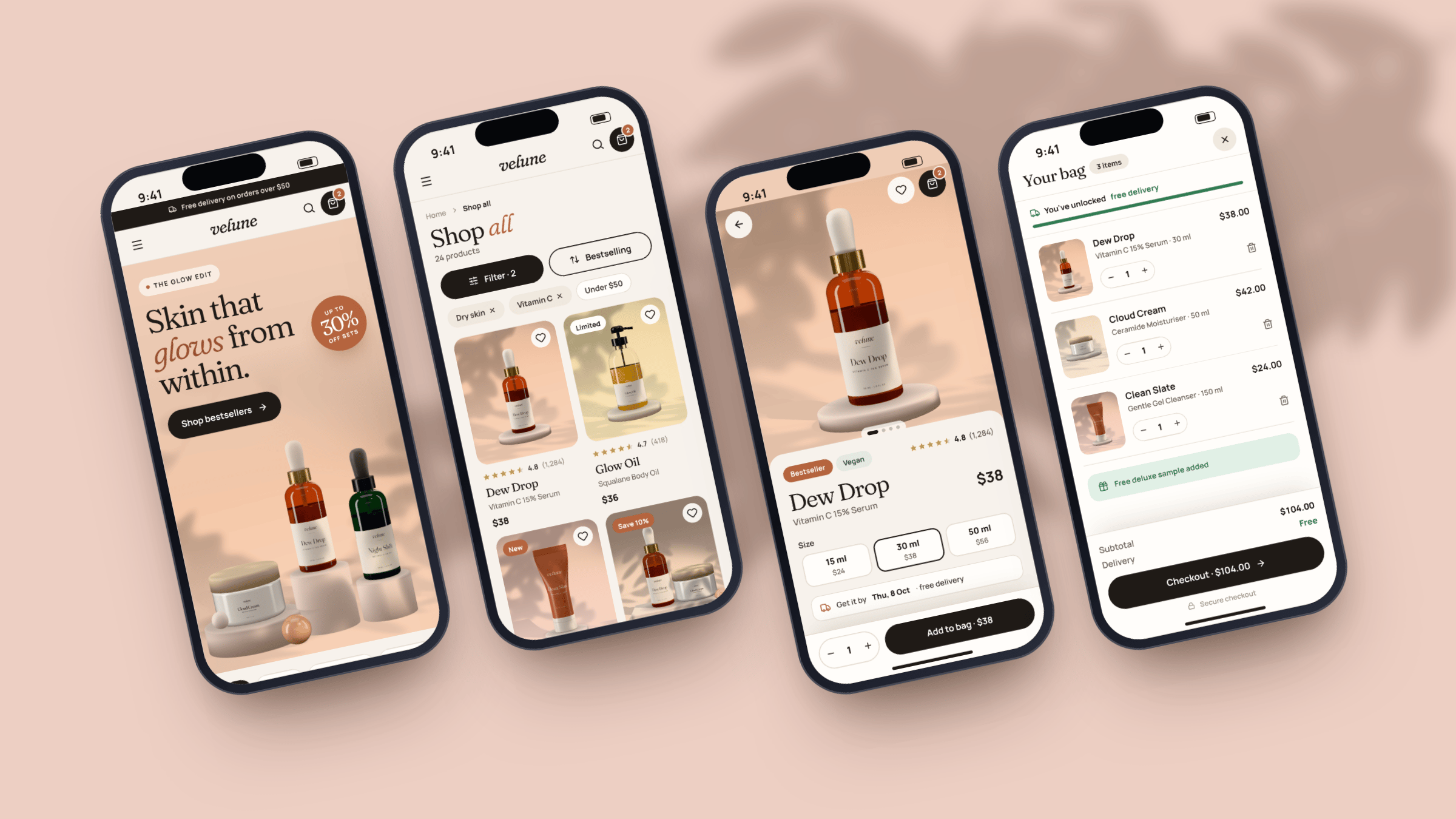 Velune: The full journey, mobile-first